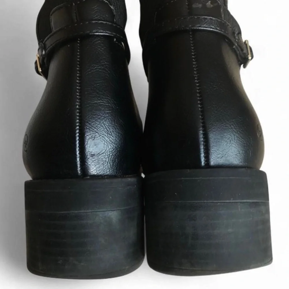 Lifestride Bristol Black Leather Riding Boots Size 8M